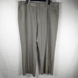 Vintage Orvis 42x31 Linen Blend Dress Pants Men Beige Flat Front Classic Fit USA